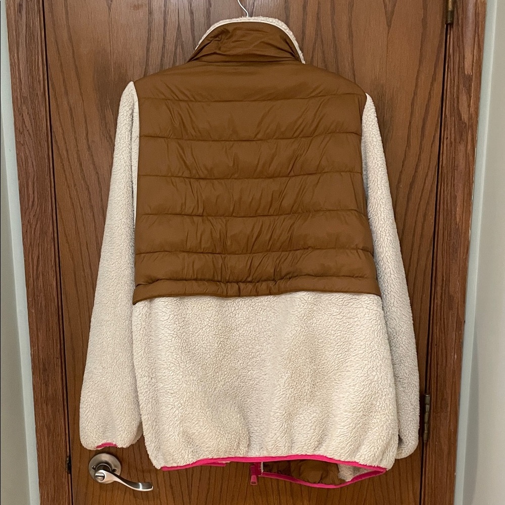LANE BRYANT UGC Women’s Size 14/16 Brown Cream Puffer Jacket with Pink Accents - Picture 12 of 15